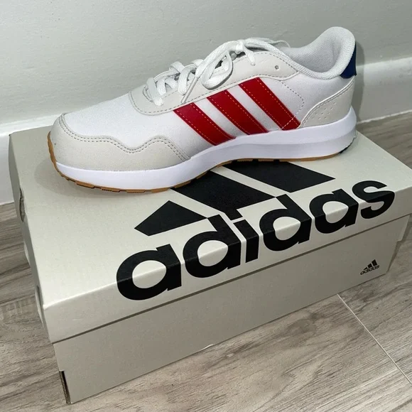 Adidas Men's White and Red Sneakers
